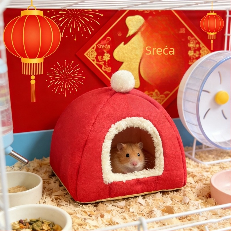 Hamster gnijezdo u stilu jurta, gnijezdo za mala kućna ljubimca, toplo gnijezdo za hamster i činčilu