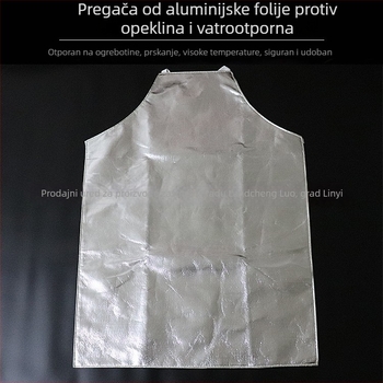 Aluminijska folija toplinsko izolacijska pregača i zaštitno odijelo, otporno na plamen i prskanje, za visoke temperature u metalurgiji i kemijskoj industriji