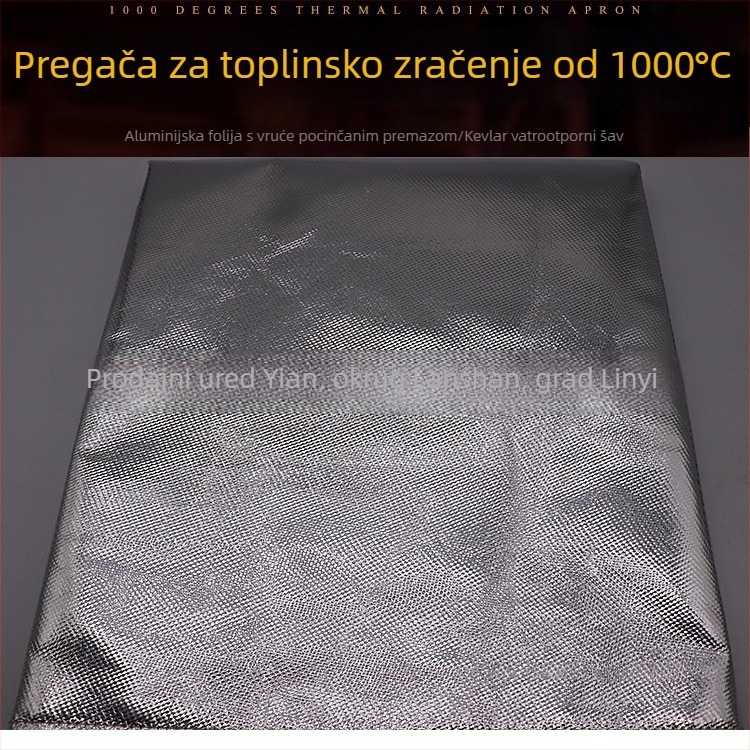 Aluminijska folija toplinsko izolacijska pregača i zaštitno odijelo, otporno na plamen i prskanje, za visoke temperature u metalurgiji i kemijskoj industriji