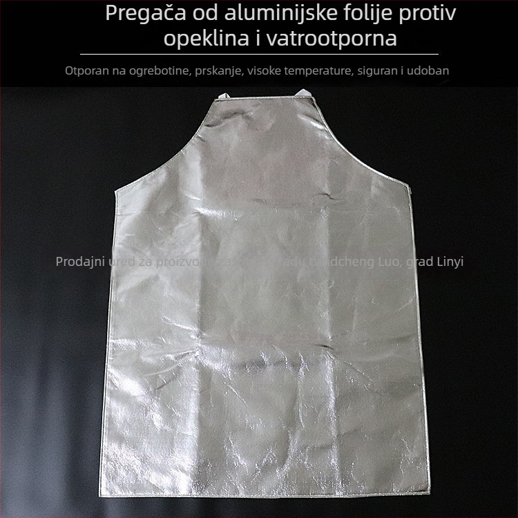 Aluminijska folija toplinsko izolacijska pregača i zaštitno odijelo, otporno na plamen i prskanje, za visoke temperature u metalurgiji i kemijskoj industriji