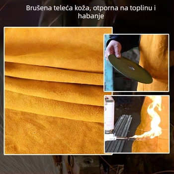 Kožna pregača bez rukava za zavarivanje i roštiljanje, zaštita od iskri i opeklina