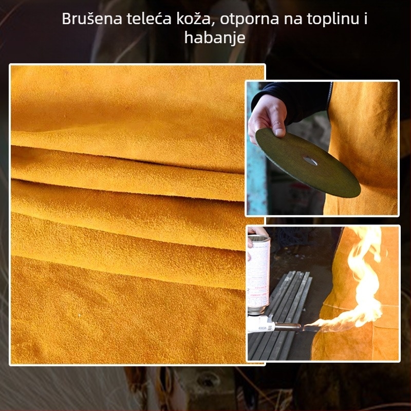 Kožna pregača bez rukava za zavarivanje i roštiljanje, zaštita od iskri i opeklina