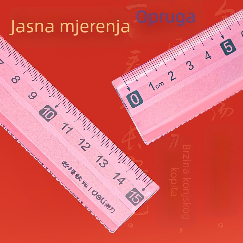 Deli VC166 Transparentni set ravnala za ispite, četiri komada, 15 cm