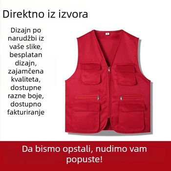 Vesta s više džepova za grupnu volontersku uniformu s prilagođenim logotipom za aktivnosti teambuildinga