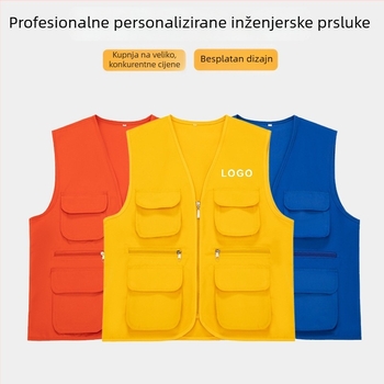 Vesta s više džepova za grupnu volontersku uniformu s prilagođenim logotipom za aktivnosti teambuildinga