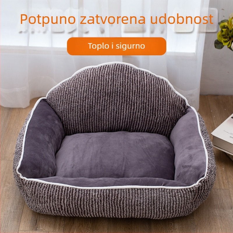 Prilagođeni plišani krevetić za kućne ljubimce, za mala i srednja ljubimca, sve sezone, debelo toplo gnijezdo za pse i mačke