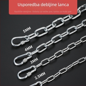 Lanac za psa protiv ugriza sa povodcem, otporan na hrđu, željezni lanac i ogrlica