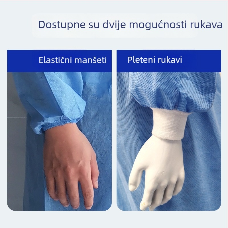 Jednokratna izolacijska halja od SMS-a, neprozračan netkani materijal, prozračna i otporna na prašinu, debeli kombinezon-stil izolacijske uniforme, prilagodljiva