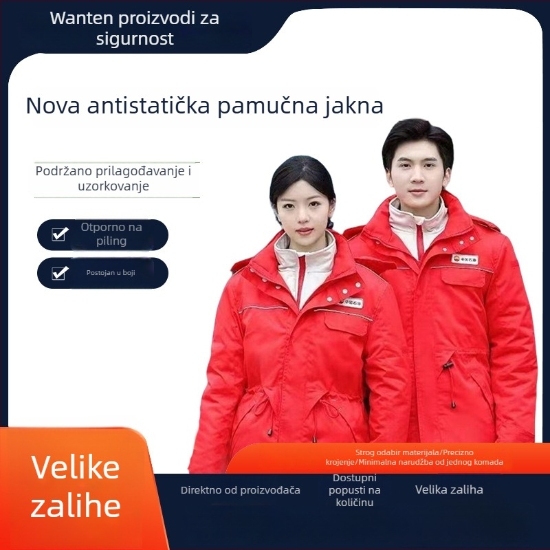 Zimski radni komplet od pamuka s antistatikom: jakna i hlače