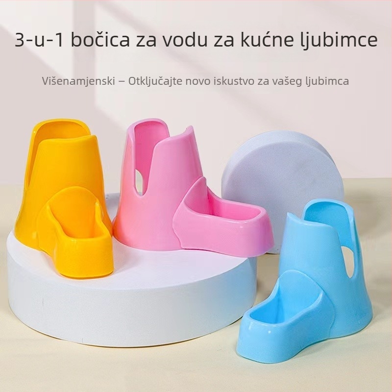 Set za hrčka: tri u jednom – boca za vodu, držač za bocu, posuda za hranu i prostor za spavanje, višenamjenski