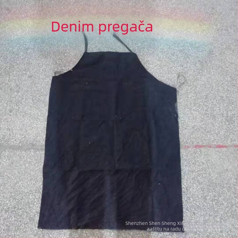 Bez rukava zástera od PU kože/denima/PVC materijala, vodootporna i otporna na masnoću, unisex, za kuhinju, dom, tvornicu i radionicu.