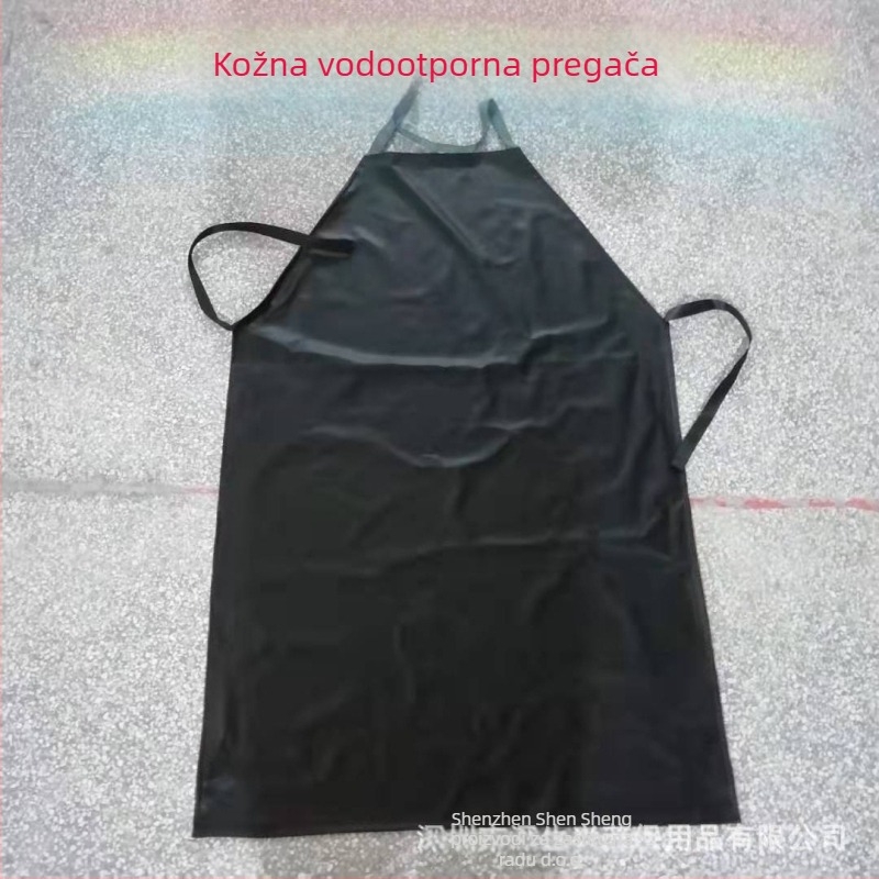Bez rukava zástera od PU kože/denima/PVC materijala, vodootporna i otporna na masnoću, unisex, za kuhinju, dom, tvornicu i radionicu.