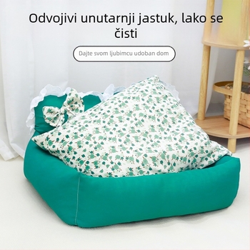 Leglo za kućne ljubimce za sve sezone s debelim naslonom, jednobojno, za male i srednje mačke, duboki san