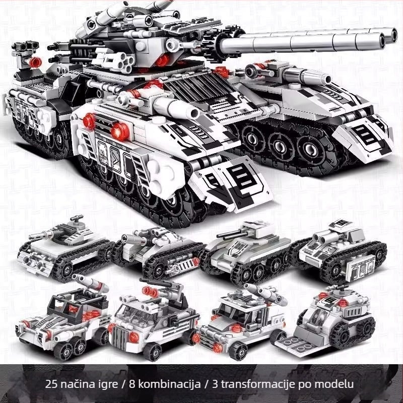 Vojni tenk blokovi kompatibilni s Lego – edukativne slaganje za dječake, dar djeci s oklopnim vozilom.