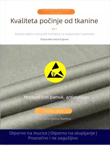 Ljetni antistatijski unisex radni set laganih gornjih dijelova za električare
