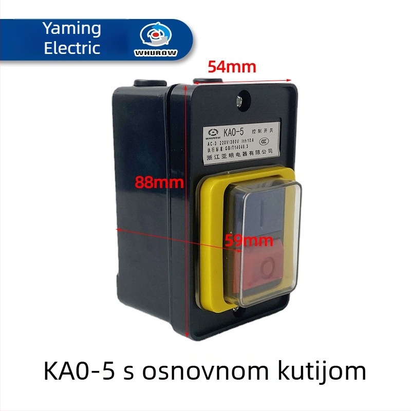 KAO-5 prekidač za stolnu bušilicu, plastično kućište, gumb za upravljanje strojem, 10A samozaključavajući