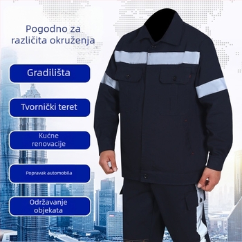 Set radne odjeće za podzemni kop ugljena s Patchwork dizajnom, otporan na habanje i prljavštinu, antistatična platnena radna odjeća za građevinske i servisne radionice