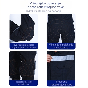 Set radne odjeće za podzemni kop ugljena s Patchwork dizajnom, otporan na habanje i prljavštinu, antistatična platnena radna odjeća za građevinske i servisne radionice