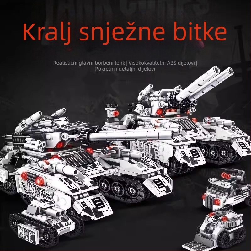 Vojni tenk od blokova, kompatibilan s LEGO, edukativna građevinska igra za dječake, poklon oklopno vozilo