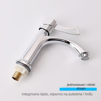 Kran za kupaonski umivaonik s jednim hladnim protokom, keramičko tijelo, moderan minimalistički dizajn