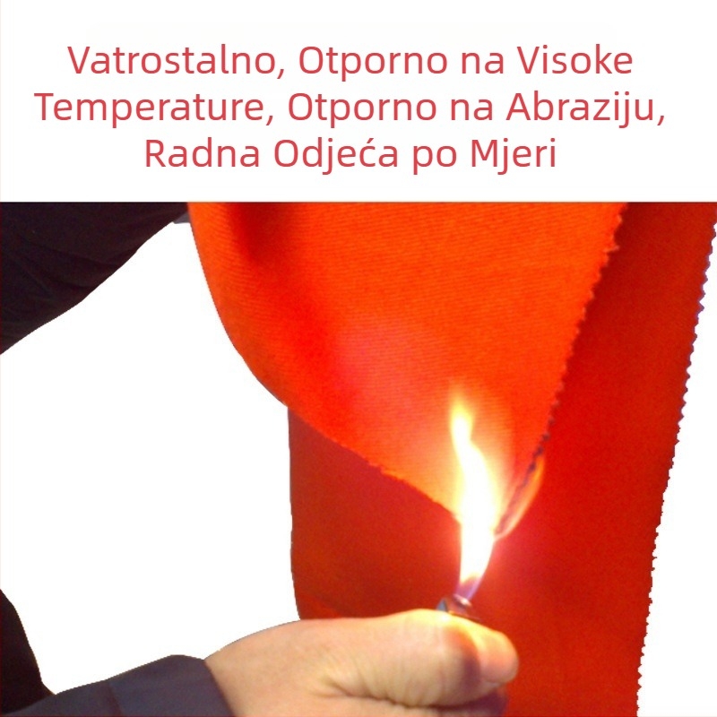 Set radne odjeće otporne na plamen, otporne na visoke temperature i abraziju, zaštitna odjeća za zavarivanje s dugim rukavima, 100% pamuk, zaštitno radno odijelo, personalizirani tisak