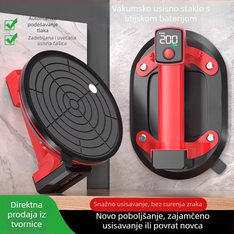 Električni vakuumski podizni držač za pločice, snažan alat za rukovanje velikim staklenim pločama i velikim pločicama, teški podizač vaku