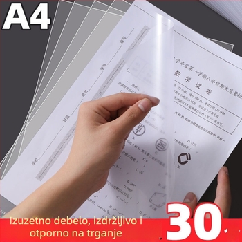 L-oblik A4 mapa za dokumente s dvostrukim klipom, ekstra debelim jednoproduklom, prozirni umetak E310 za jednu stranicu s zaštitnim filmom i otisnutim logom
