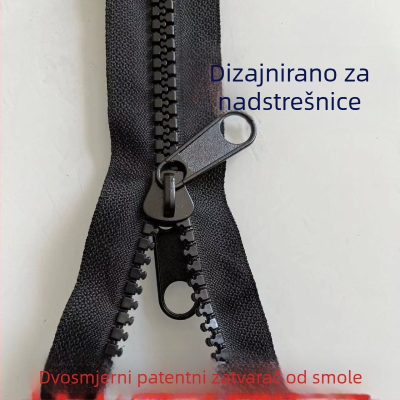 No. 10 smola dvostruko grubih zuba zatvarač, crni unutarnji i vanjski dvostruki zatvarač, za kišnu zavjesu skloništa za električni tricikl