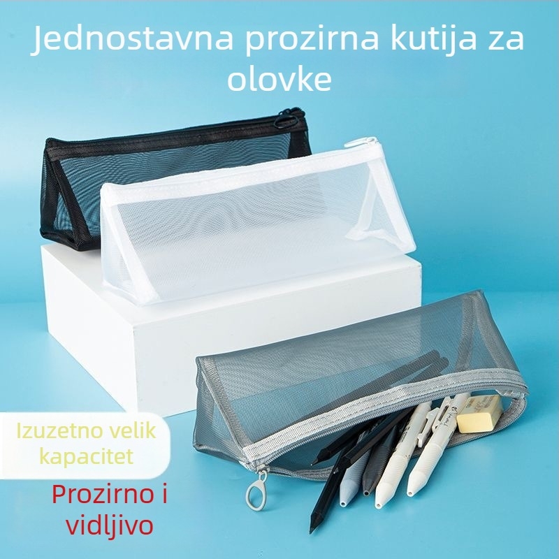 Torbica za olovke u japanskom stilu, trodimenzionalni trokutasti dizajn, velik kapacitet, za učenike — futrola za školske potrepštine i kozmetiku