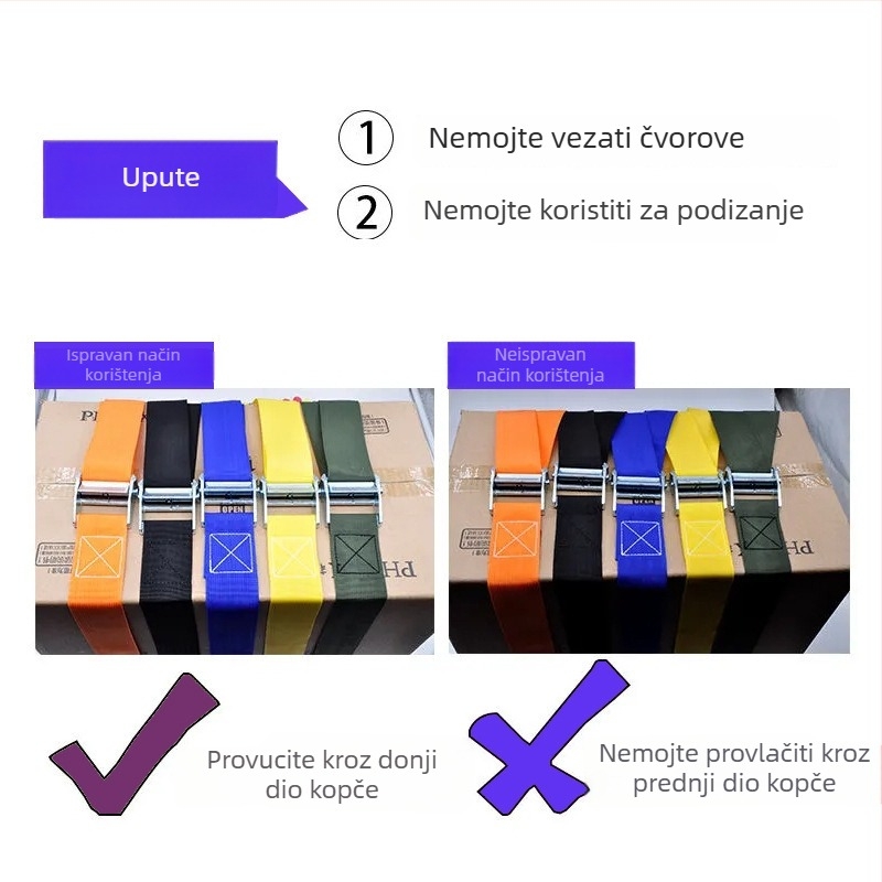 Remen od cinkovog legura s kopčom, višenamjenski sigurnosni remen, Velcro remen za logistiku s paletama