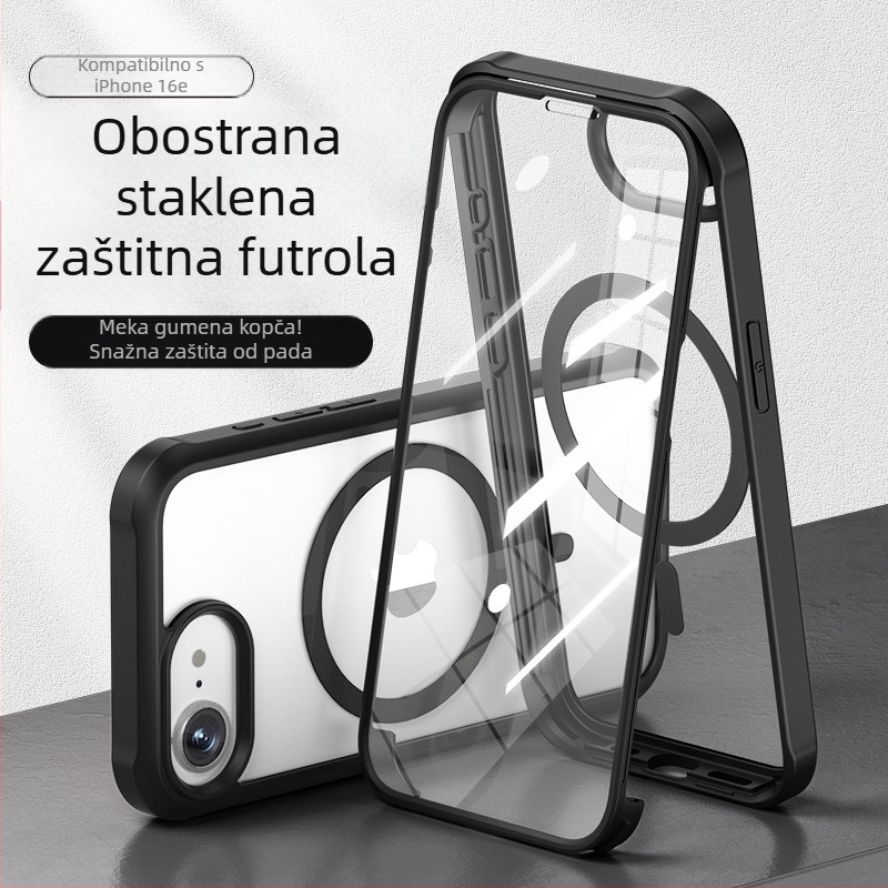 Magnetno dvostruko staklasto kućište za iPhone 16E, zaštita od padova