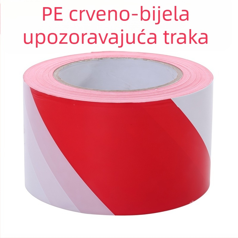 PE crveno-bijela upozoravajuća traka, bez ljepila, sigurnosna crta barijere za gradilišta i prometne zone