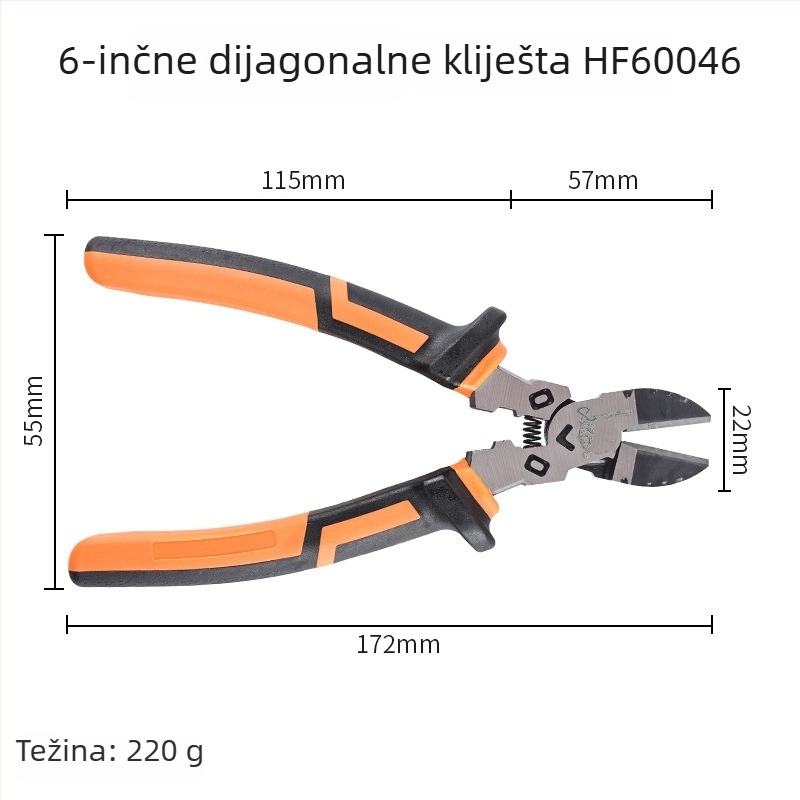 Hanax Višenamjenske dijagonalne kliješta, rezne kliješte za žicu, igličaste kliješte i odvijač izolacije