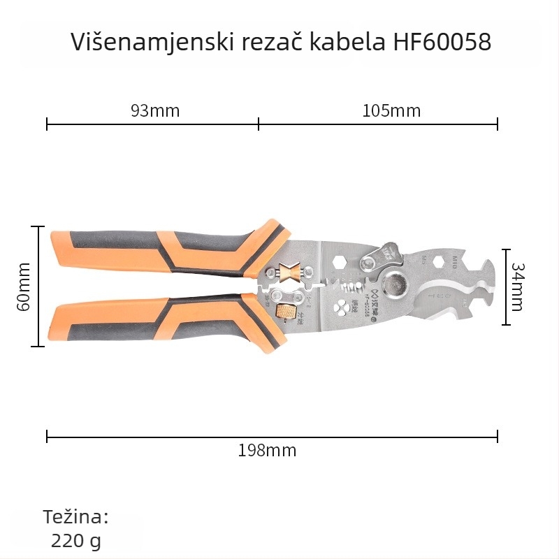 Hanax Višenamjenske dijagonalne kliješta, rezne kliješte za žicu, igličaste kliješte i odvijač izolacije