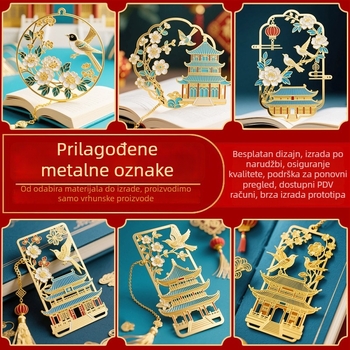 Prilagođeni metalni označivač stranica s reljefom u stilu Zabranjenog grada — vrhunski kulturno-kreativni dar za korporativne i obrazovne potrebe