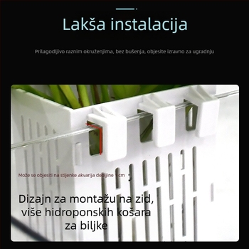 Zidni spremnik za sadnju u akvariju i spremnik za kornjaču, šuplji hidroponski koš za sadnju, četvrtasti višenamjenski spremnik za pohranu