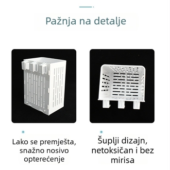 Zidni spremnik za sadnju u akvariju i spremnik za kornjaču, šuplji hidroponski koš za sadnju, četvrtasti višenamjenski spremnik za pohranu