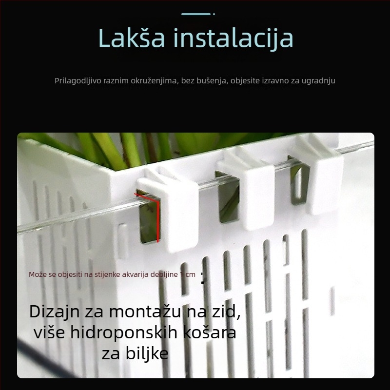 Zidni spremnik za sadnju u akvariju i spremnik za kornjaču, šuplji hidroponski koš za sadnju, četvrtasti višenamjenski spremnik za pohranu