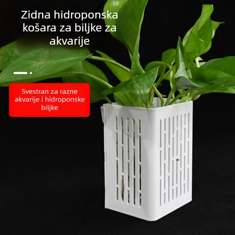 Zidni spremnik za sadnju u akvariju i spremnik za kornjaču, šuplji hidroponski koš za sadnju, četvrtasti višenamjenski spremnik za pohranu