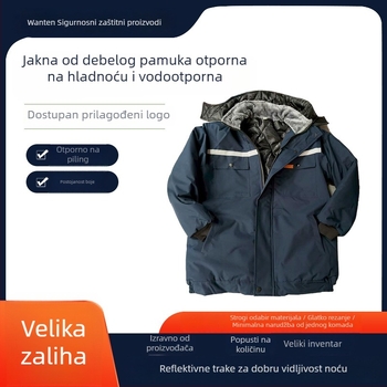 Zimska debela radna jakna od pamuka s reflektirajućim trakama, topla radna odjeća za radionu, inženjering i popravke automobila