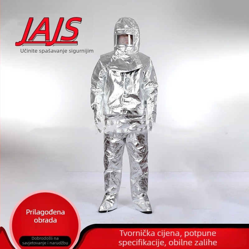 Aluminijsko izolacijsko odijelo za gašenje požara, vatrootporan i kemijski otporan, zaštita od zračenja za kotlovnice