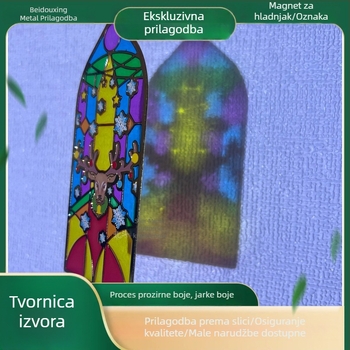 Prozirni metalni marker za knjigu s graviranjem i izrezom, dizajn svjetla i sjene, metalni magnet za hladnjak, suvenir privjesak Halloween i Božić