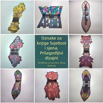 Prozirni knjižni markeri s prilagođenim graviranjem, prozirno lakiranje, metalni magnetski držači za hladnjak s motivom svjetla i sjene
