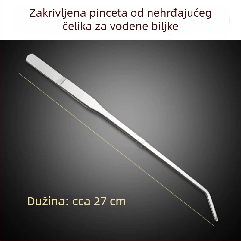 Set alata za aquascaping: pinzete i škare za vodne biljke, nehrđajući čelični klipsovi, ploska lopatica za pijesak i scraper za alge u akvariju