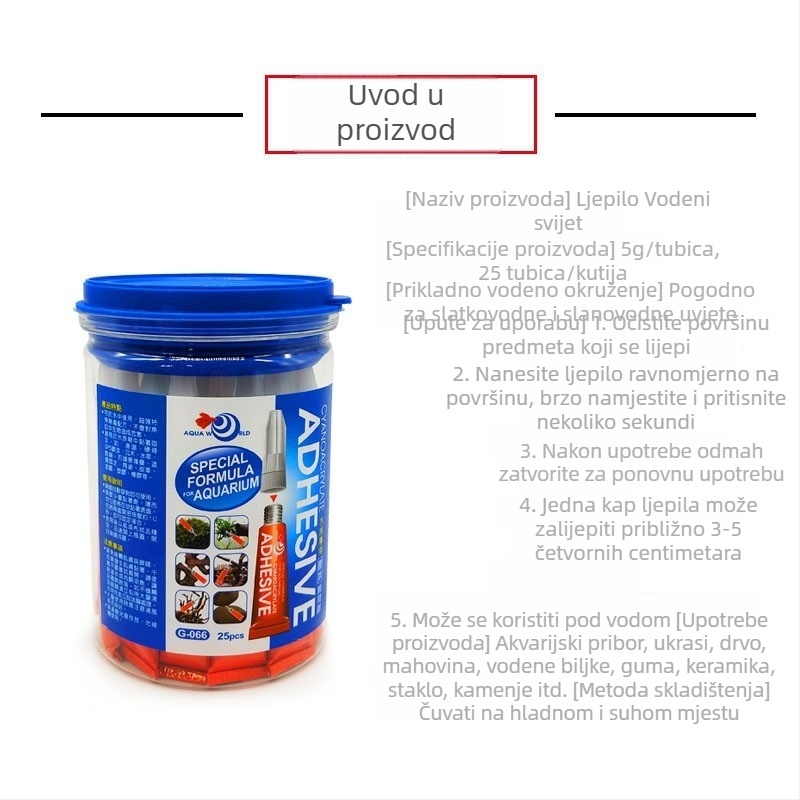 Water World Instantno ljepilo za akvarij – mahovina, vodene biljke, plutano drvo i koralji