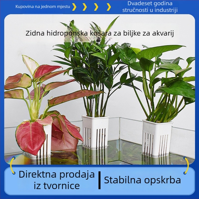 Hidroponska šalica za sadnju u akvariju, zidna posuda za vodene biljke i ukras akvarija