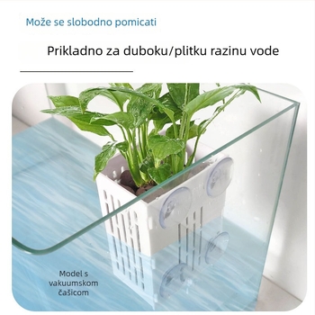 Novo poboljšani hidroponski košar za sadnju za akvarij — zidni nosač za vodene biljke i dekoraciju