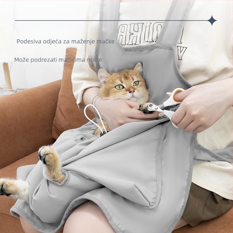 Cat Butler ljetna odjeća za maženje mačaka — zaštita od dlaka s otvorima za noge