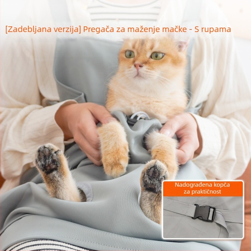 Cat Butler ljetna odjeća za maženje mačaka — zaštita od dlaka s otvorima za noge