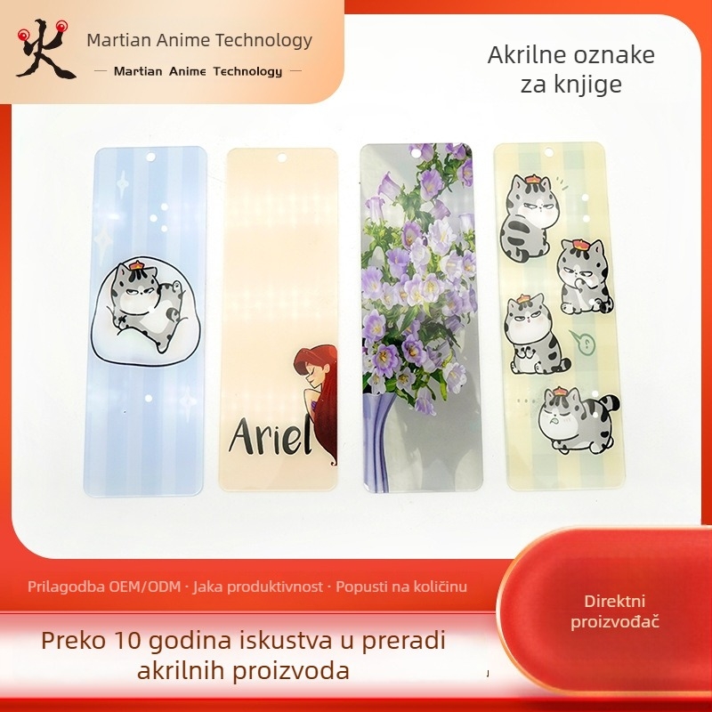 Akrilni označivač stranice u anime stilu, personaliziran, više modela, HD tisak